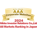 WITH GRADE AAA Corporate Websites 2023 Nikko Investor Relations Co.,Ltd. Ranking in all listed companies in Japan