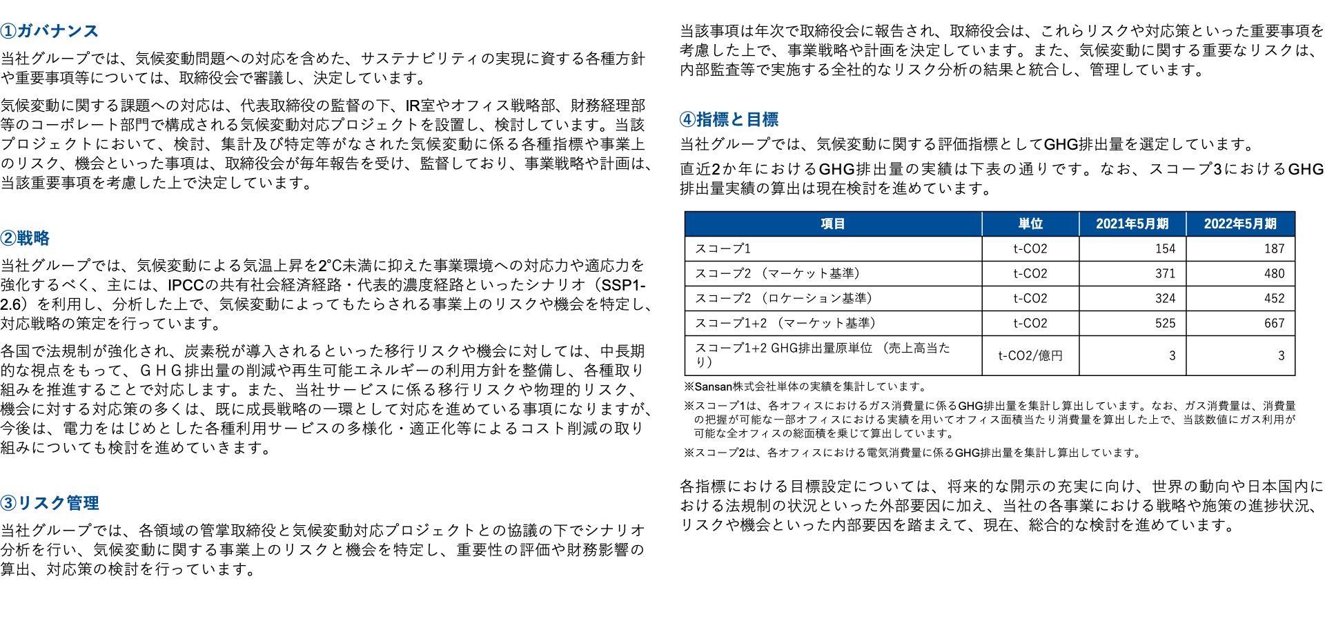 TCFD提言に基づく開示